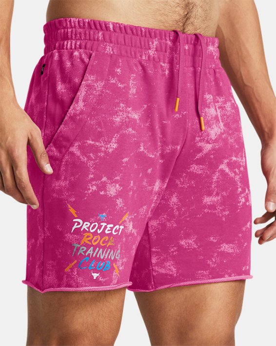 Shorts Project Rock Terry Printed UG para hombre, Pink, pdpMainDesktop image number 3
